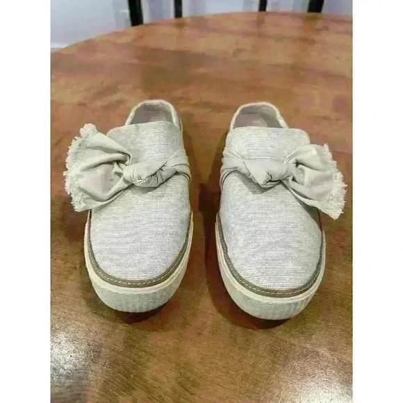 EUC TOMS Women’s Heritage Tan Canvas Sunrise Now Slip On Mule, Sz 9.5 - Picture 3 of 7